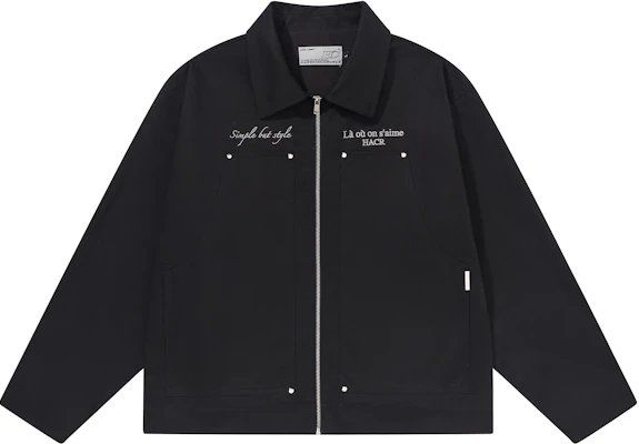 HARSH AND CRUEL Jaket Twill Hitam Logo Bordir Unisex Gaya Kasual HL241050010 Buy HARSH AND CRUEL Jaket Twill Hitam Logo Bordir Unisex Gaya Kasual HL241050010