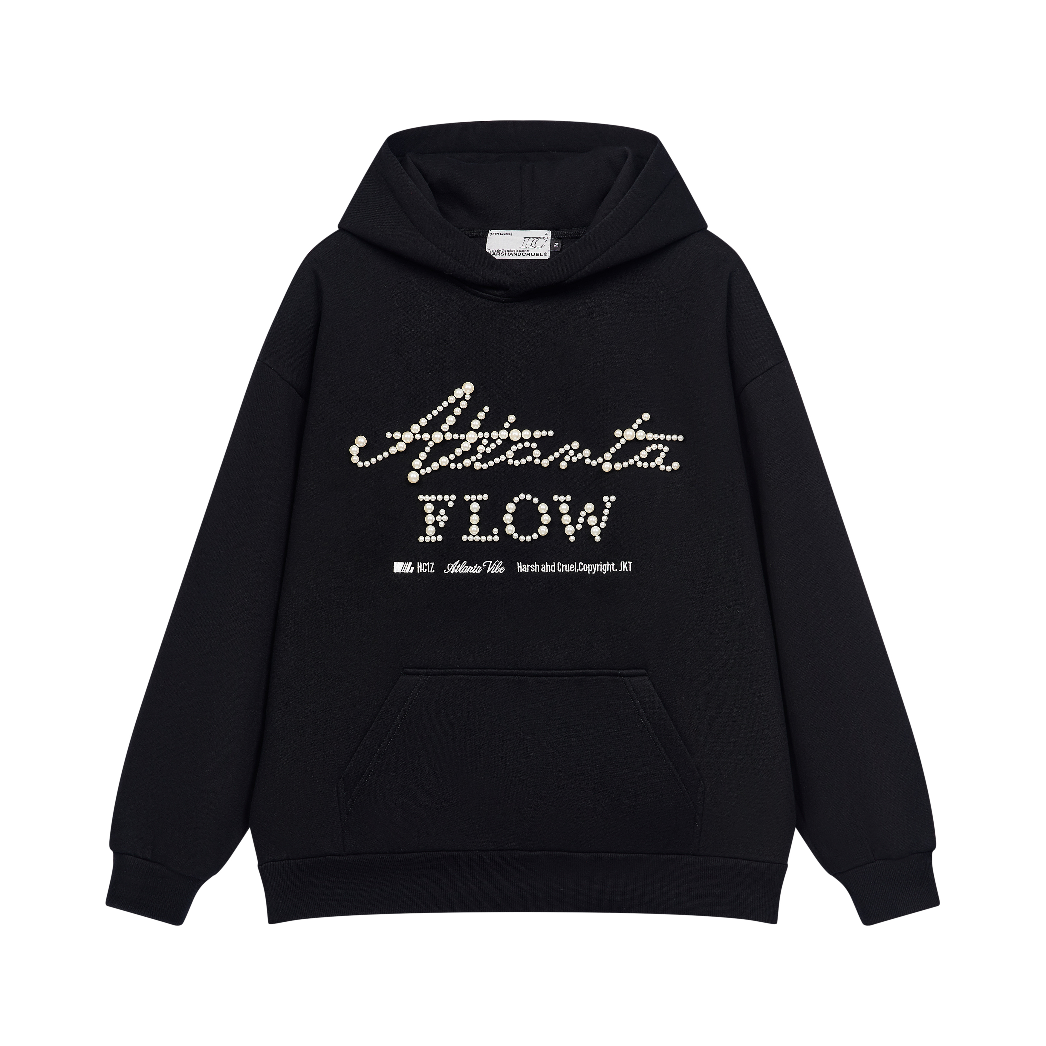 HARSH AND CRUEL Cleanfit Signature Pearl Embroidered Knit Hoodie Unisex. HL243030288