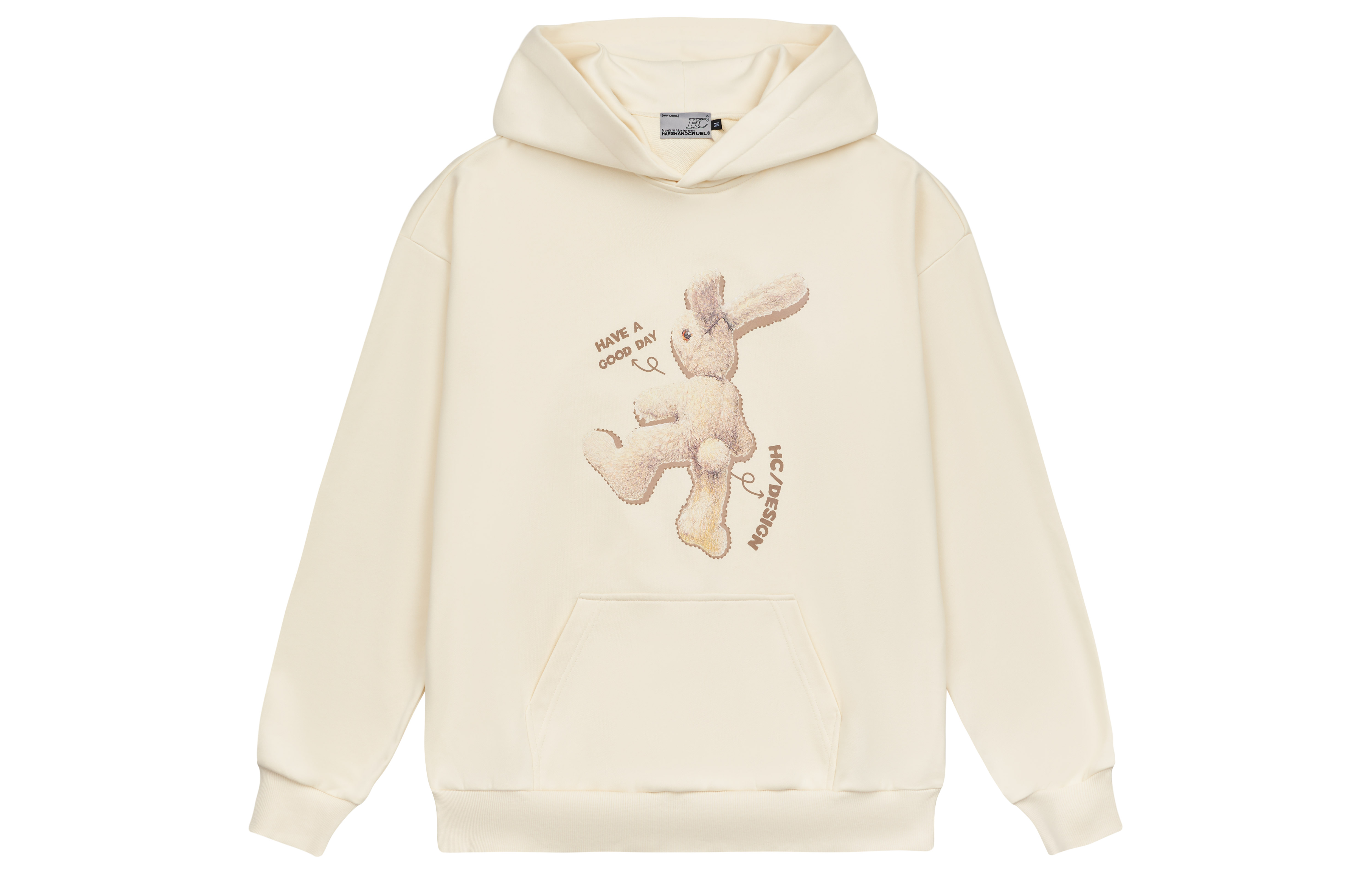 HARSH AND CRUEL Cute Bunny Plush Hoodie - Loose Fit Casual Unisex Design HN233030330