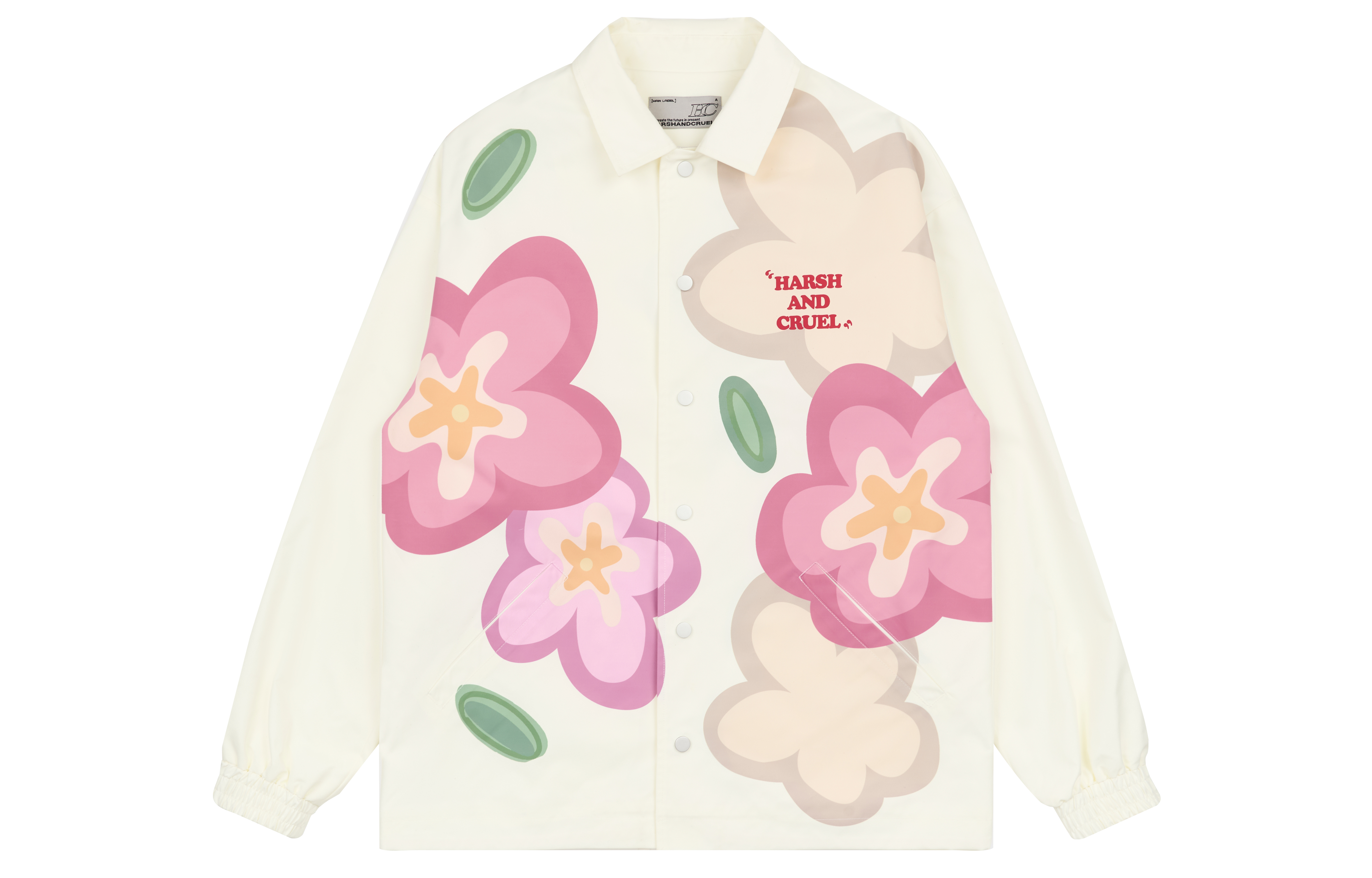 HARSH AND CRUEL Floral Cartoon Coach Jacket Unisex Couples Style HM223050390