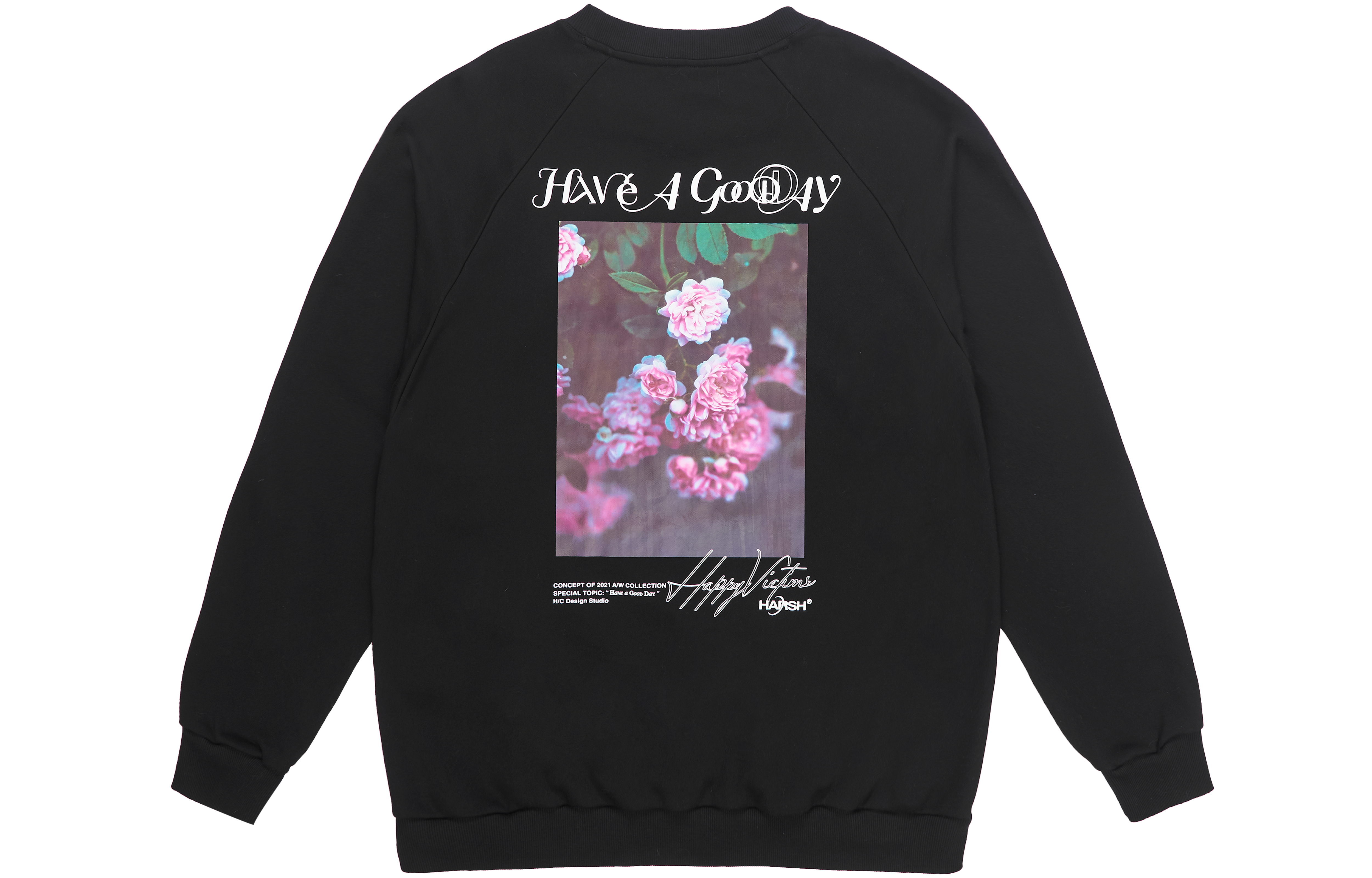 HARSH AND CRUEL Floral Crewneck Sweatshirt Long Sleeve Unisex Style HX213020118