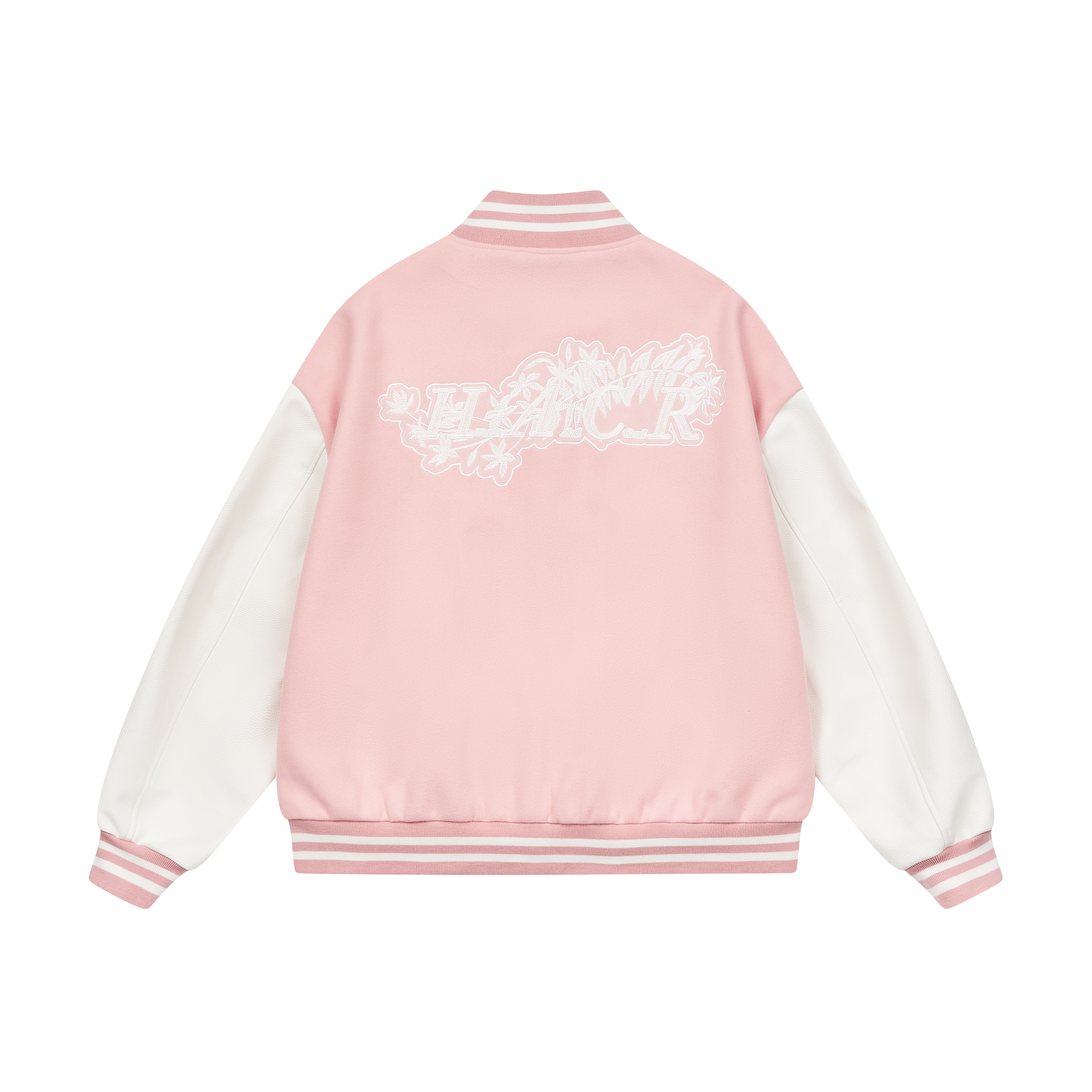 HARSH AND CRUEL Floral Embroidered Lace Patch Varsity Jacket Unisex HX244090340