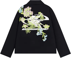 HARSH AND CRUEL Floral Embroidery Black Twill Zip Jacket Unisex HL243050225 HARSH AND CRUEL Floral Embroidery Black Twill Zip Jacket Unisex HL243050225
