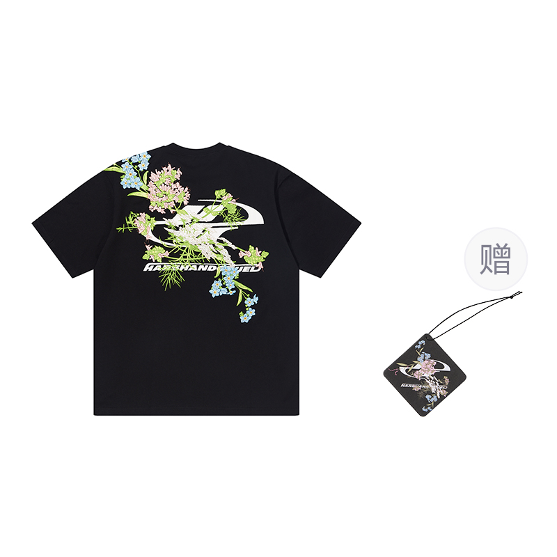 HARSH AND CRUEL Floral Embroidery Logo Graphic Oversized T-Shirt Unisex HX232020294