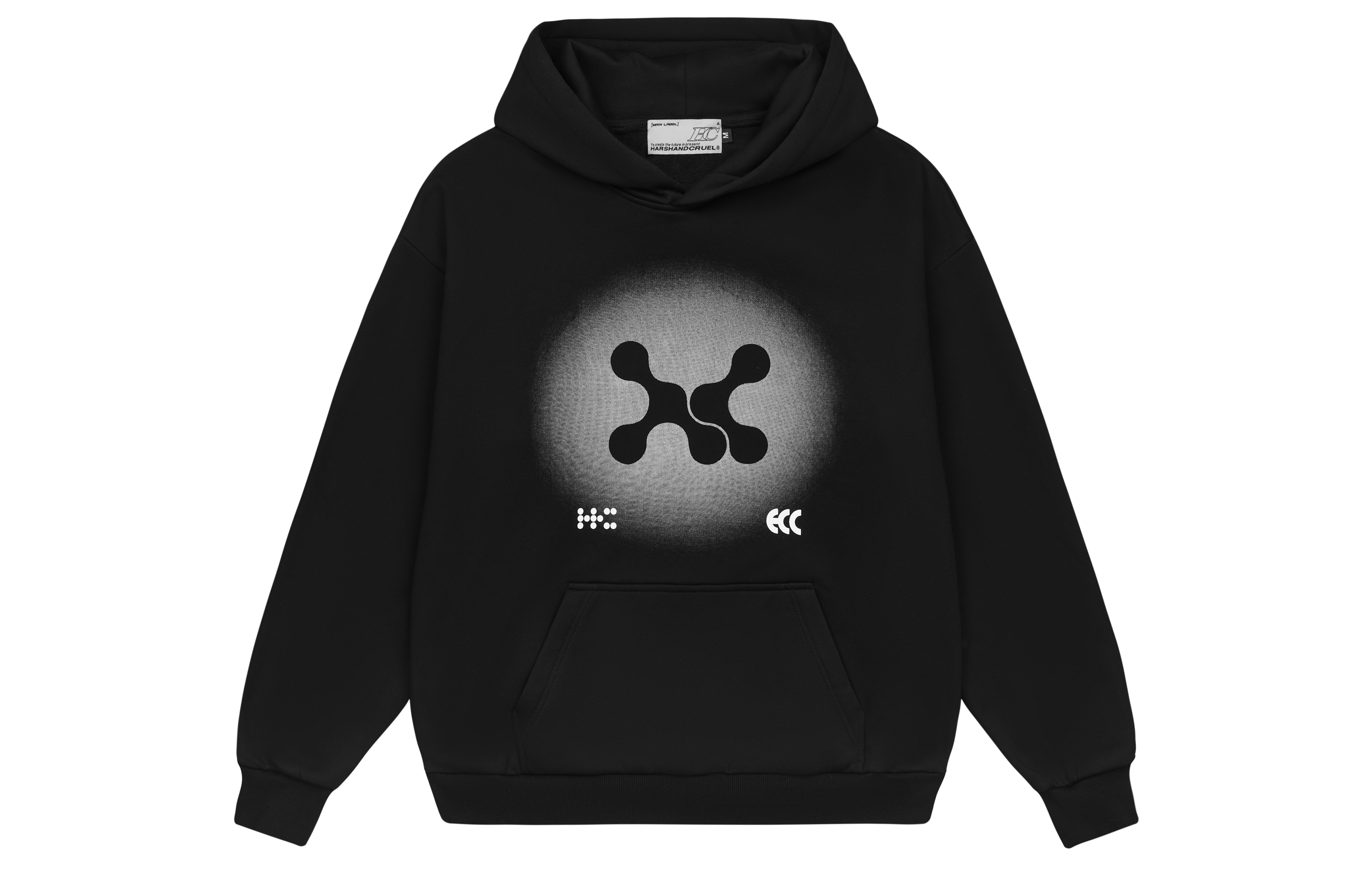 HARSH AND CRUEL Gradient Logo Vintage Streetwear Hoodie - Unisex Casual Fit HN233030403