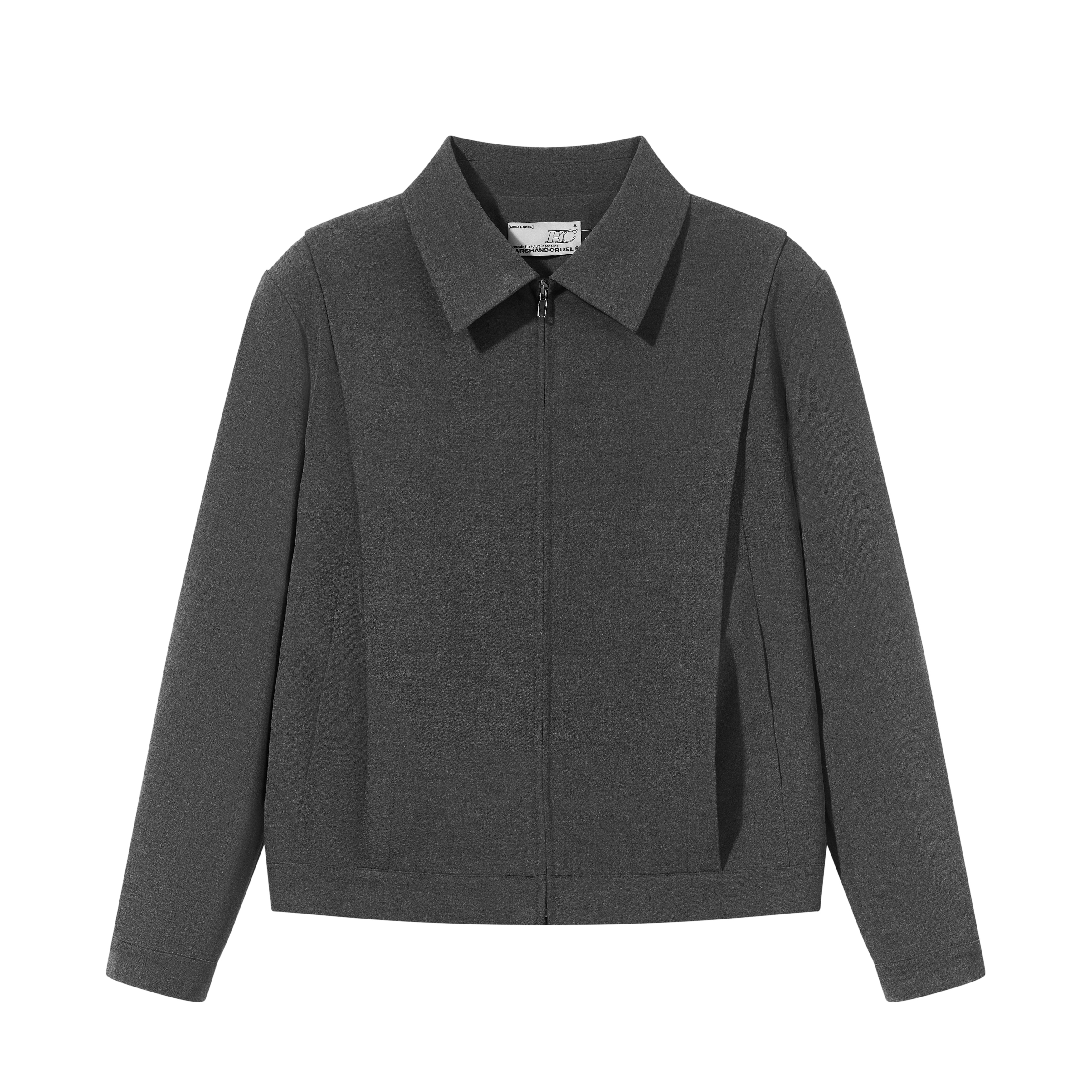 HARSH AND CRUEL Gray Paneled Wrinkle-Resistant Short Jacket - Unisex. HX241050037