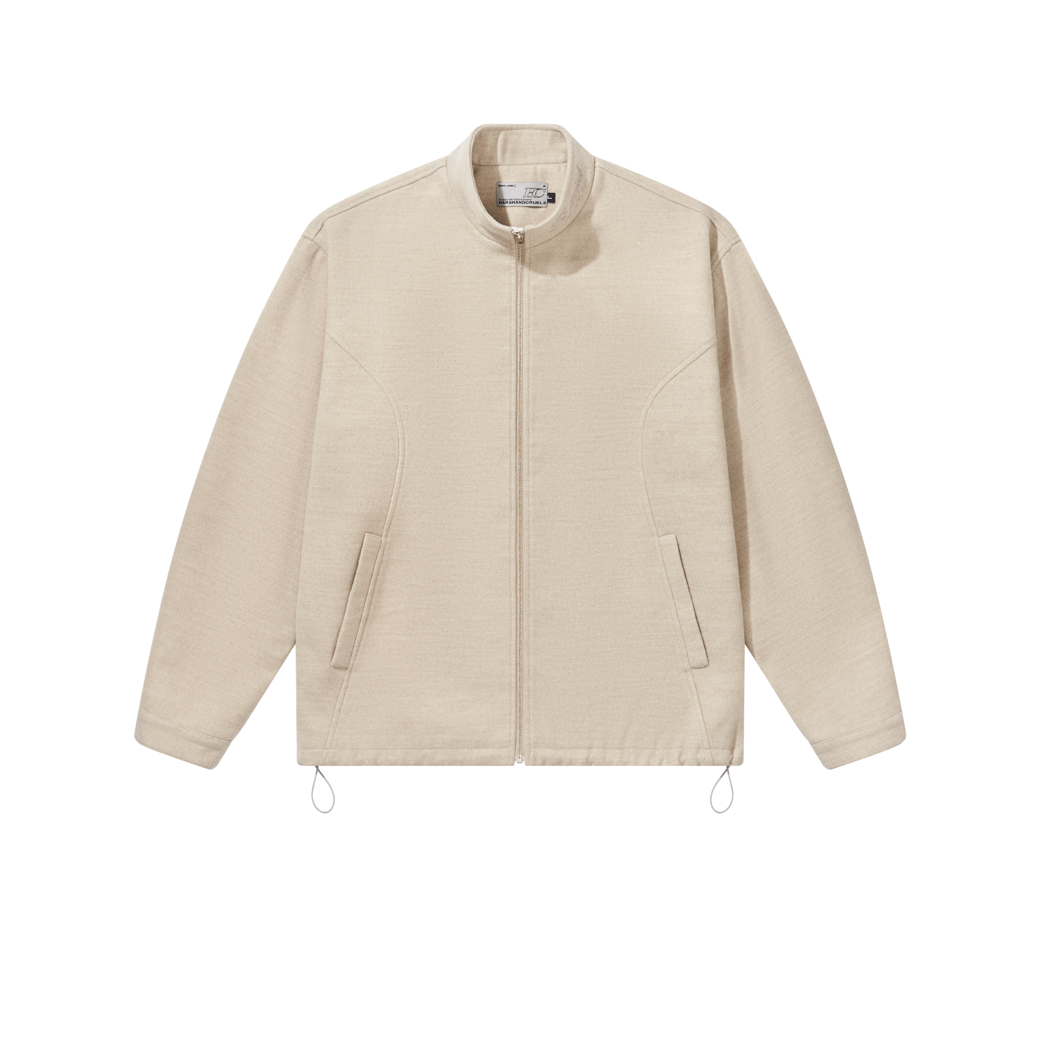 HARSH AND CRUEL Khaki Loose Fit Zip-Up Collar Jacket Unisex HN234050529