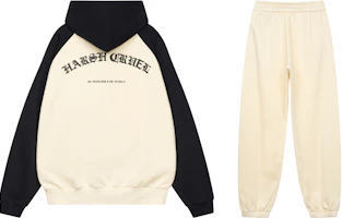 HARSH AND CRUEL Letter Print Loose Hoodie and Sweatpants Set Unisex. HM231030012-SET HARSH AND CRUEL Letter Print Loose Hoodie and Sweatpants Set Unisex. HM231030012-SET