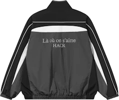 HARSH AND CRUEL Retro Patchwork Stand Collar Jacket with Mountain Buckle BLACK. HX241050005 HARSH AND CRUEL Retro Patchwork Stand Collar Jacket with Mountain Buckle BLACK. HX241050005