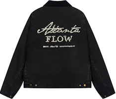 HARSH AND CRUEL Retro Pearl Embroidered Text Detroit Jacket Unisex Black. HL243050277 HARSH AND CRUEL Retro Pearl Embroidered Text Detroit Jacket Unisex Black. HL243050277