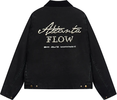 HARSH AND CRUEL Jaket Retro Detroit Hitam Unisex Tekstur Mutiara Sulaman. HL243050277 Buy HARSH AND CRUEL Jaket Retro Detroit Hitam Unisex Tekstur Mutiara Sulaman. HL243050277