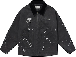 HARSH AND CRUEL Retro Street-Style Detroit Embroidered Jacket Unisex Black HN233050439 HARSH AND CRUEL Retro Street-Style Detroit Embroidered Jacket Unisex Black HN233050439