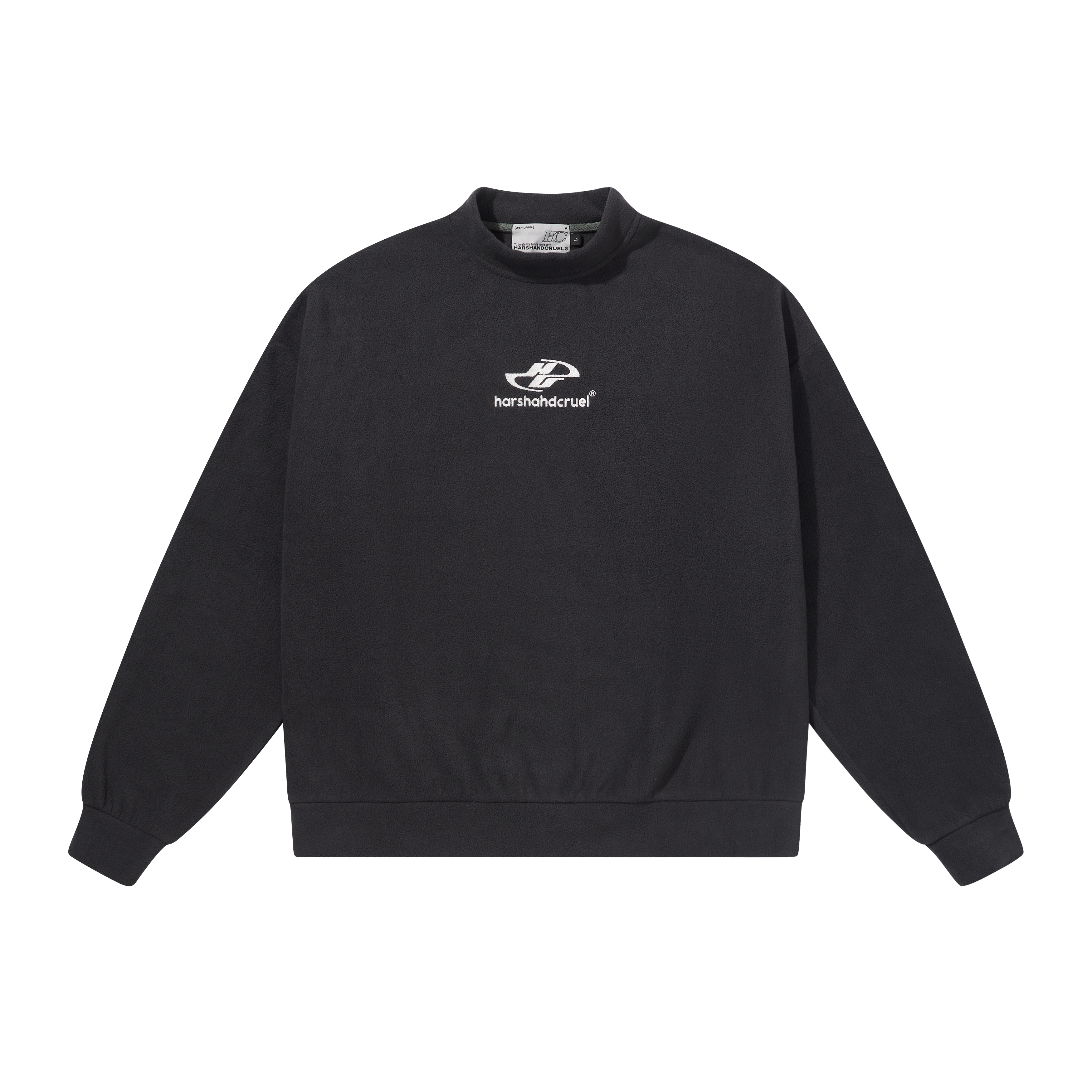 HARSH AND CRUEL Retro Streetwear Logo Embroidered Fleece Crewneck Sweatshirt Unisex HN233030435