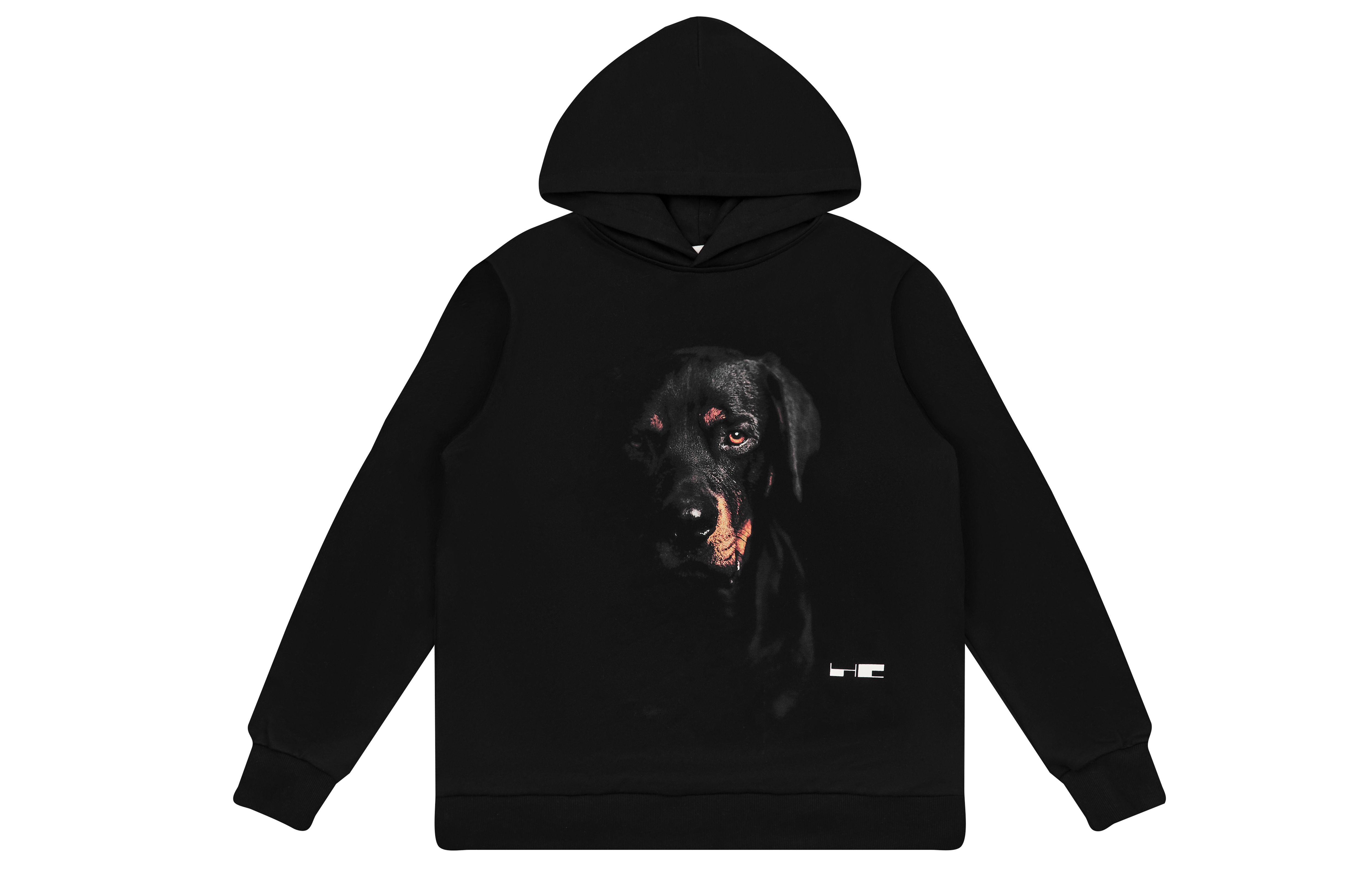 HARSH AND CRUEL Rottweiler Graphic Loose Fit Hoodie Unisex - Black HN223030395