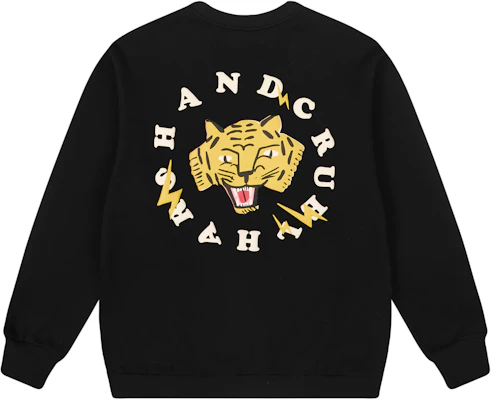 HARSH AND CRUEL SS22 卡通虎闪电标志宽松版黑色圆领卫衣 HW221150003 Buy HARSH AND CRUEL SS22 卡通虎闪电标志宽松版黑色圆领卫衣 HW221150003