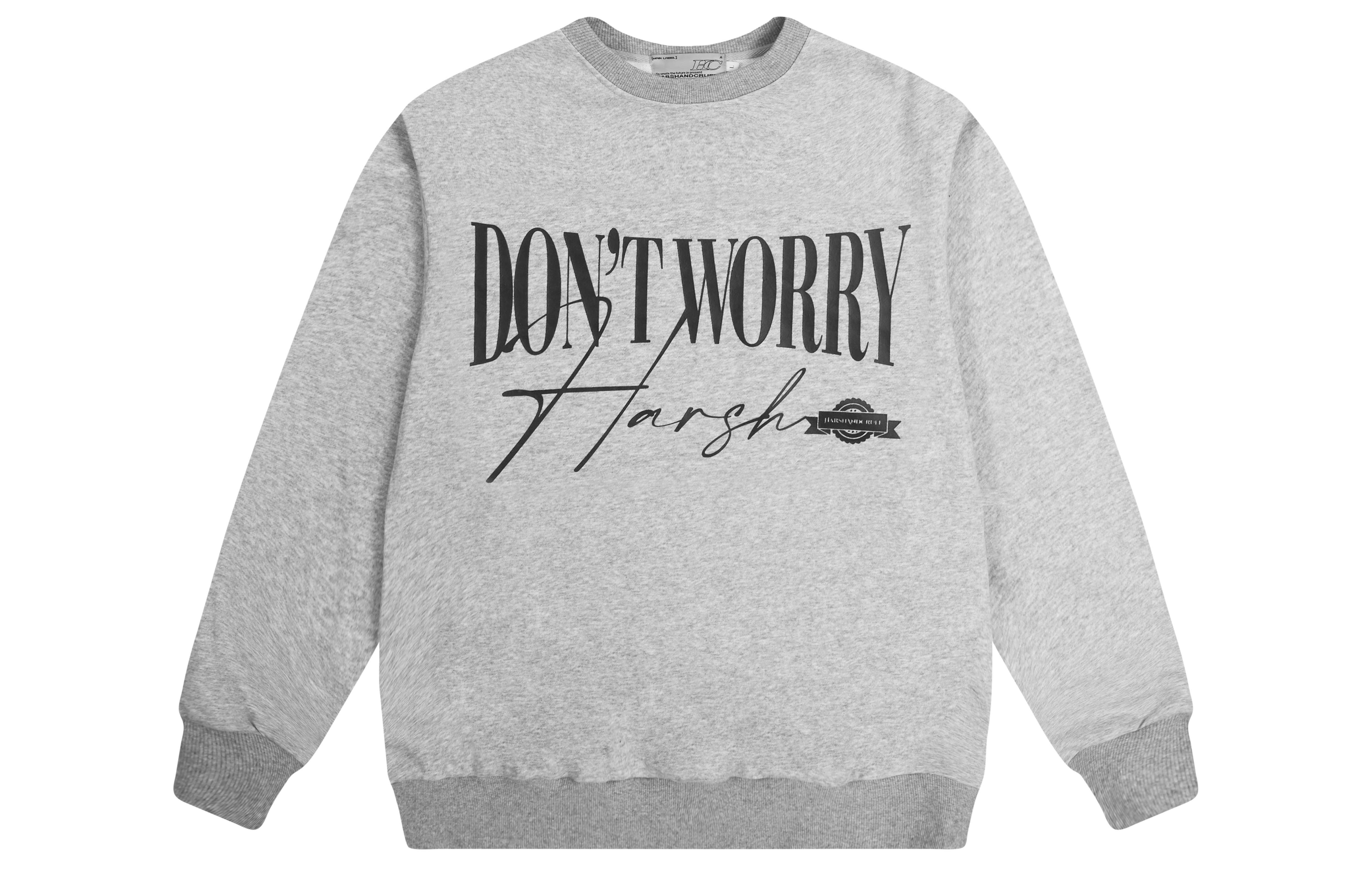 HARSH AND CRUEL SS22 Vintage College Handwritten Print Loose Crewneck Sweatshirt HX221020065