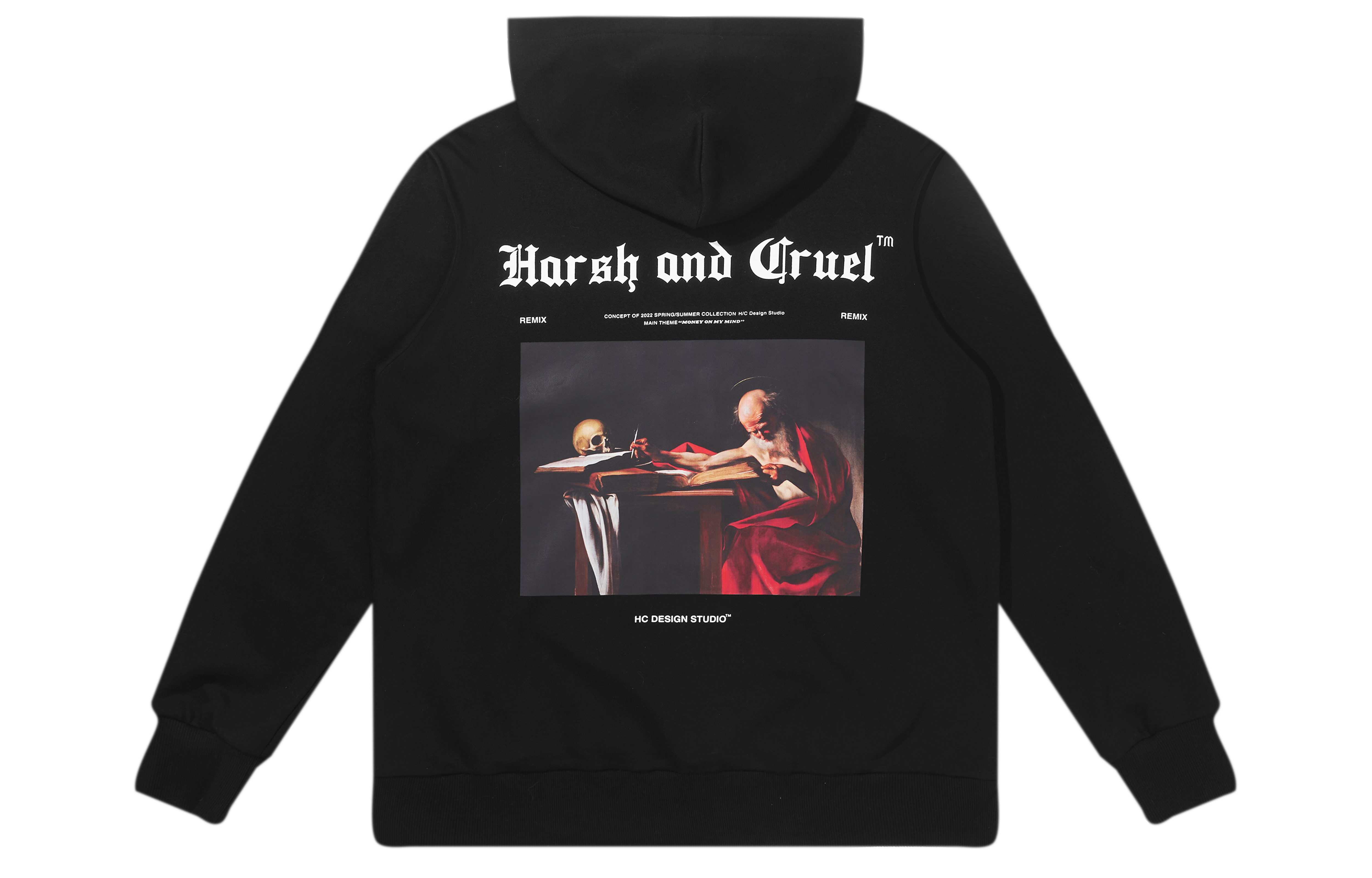 HARSH AND CRUEL SS22 Vintage Skull Dark Oil Print Pullover Sweatshirt Unisex. HY222030139