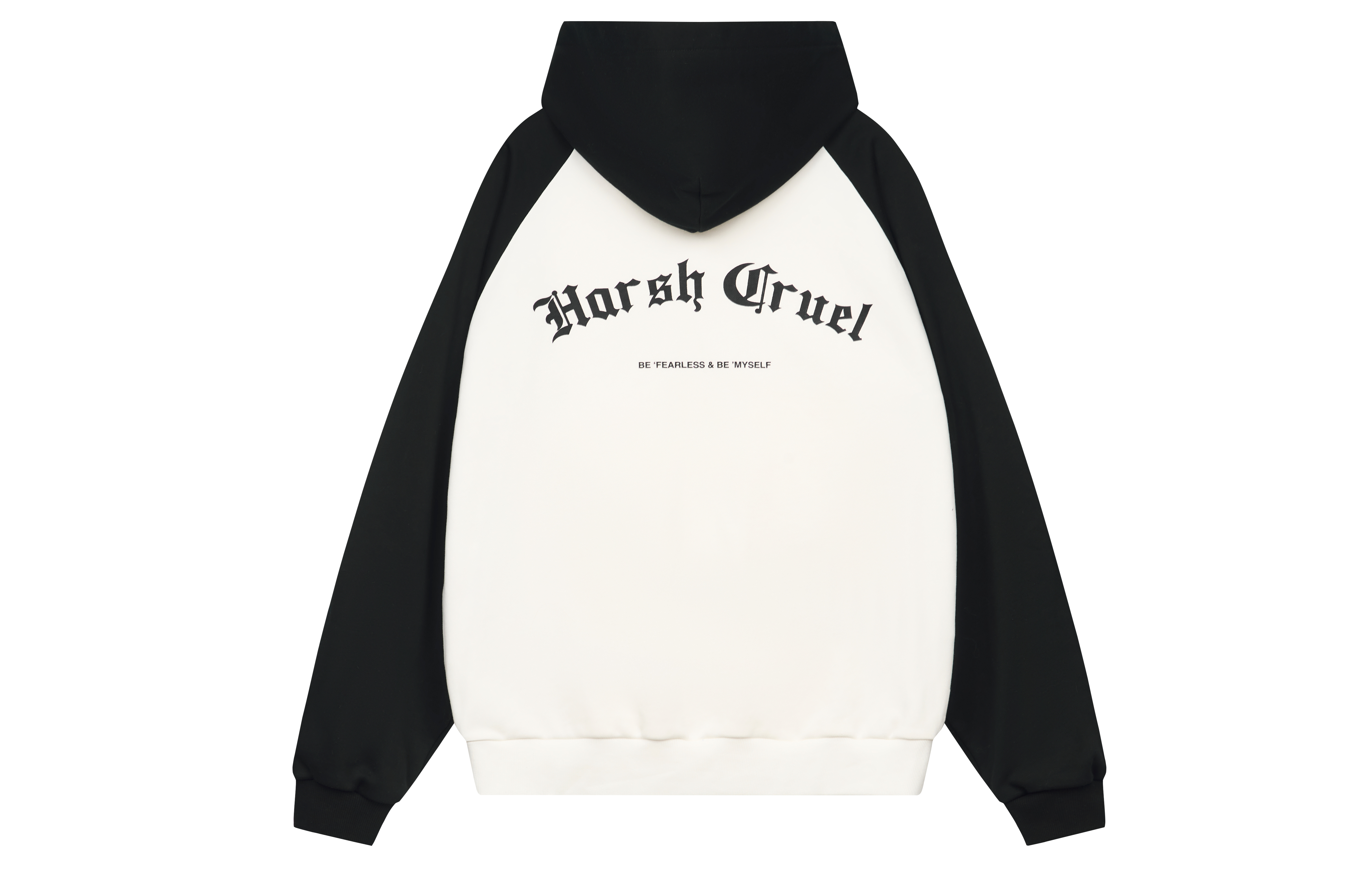 HARSH AND CRUEL SS23 Gothic Print Colorblock Hoodie Unisex Streetwear Casual Fit HM231030017