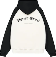 HARSH AND CRUEL SS23 Gothic Print Colorblock Hoodie Unisex Streetwear Casual Fit HM231030017 HARSH AND CRUEL SS23 Gothic Print Colorblock Hoodie Unisex Streetwear Casual Fit HM231030017