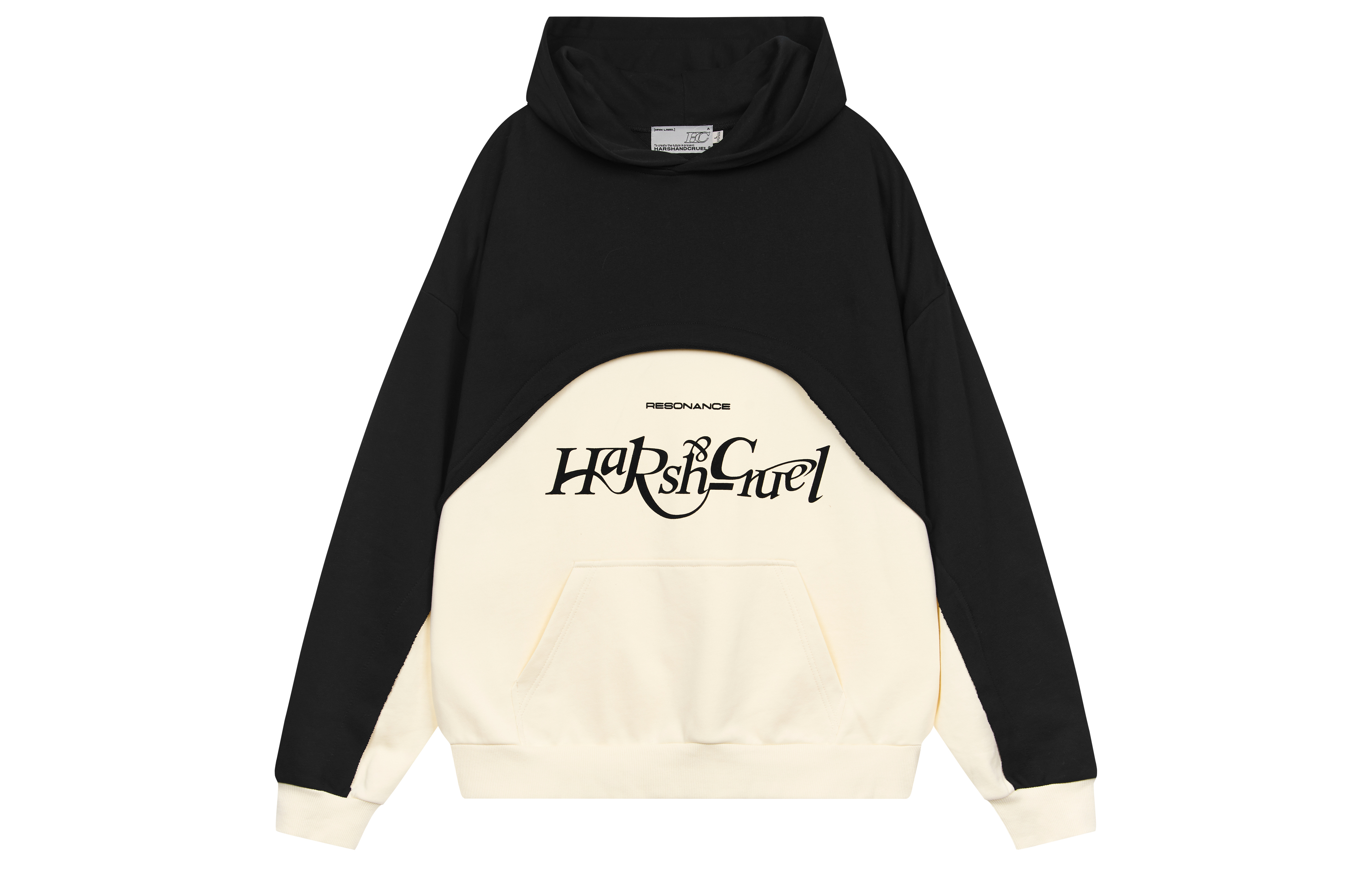 HARSH AND CRUEL SS23 Patchwork Colorblock Letter Print Hoodie Unisex HM231030021