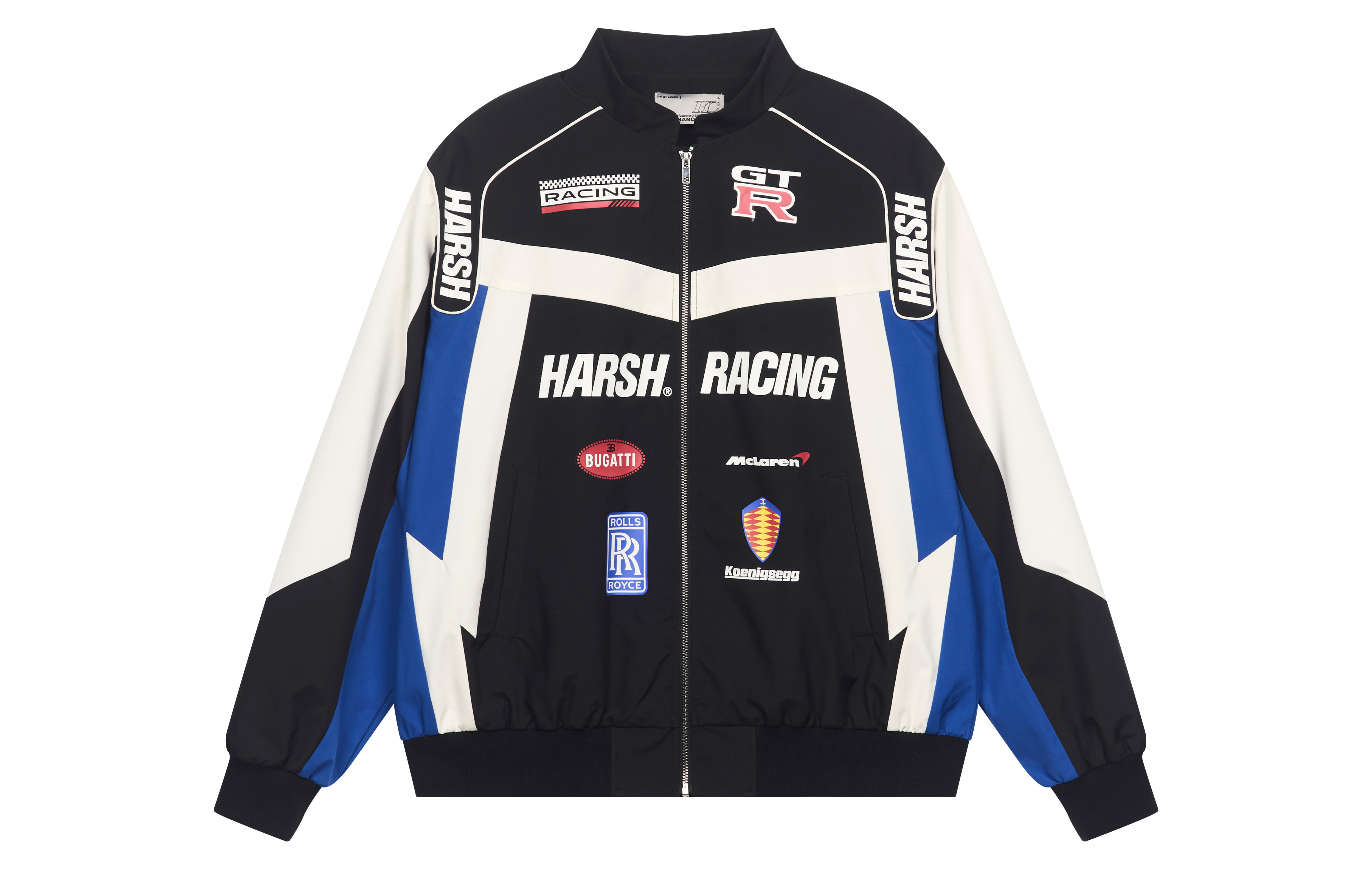 HARSH AND CRUEL SS23 Unisex Casual Racing Jacket with Letter Print Patchwork Design HM231050047