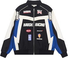 HARSH AND CRUEL SS23 Unisex Casual Racing Jacket with Letter Print Patchwork Design HM231050047 HARSH AND CRUEL SS23 Unisex Casual Racing Jacket with Letter Print Patchwork Design HM231050047