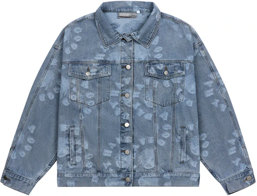 HARSH AND CRUEL 街头风宽松水洗牛仔外套 蓝色 男女同款情侣装 HW223180402 Buy HARSH AND CRUEL 街头风宽松水洗牛仔外套 蓝色 男女同款情侣装 HW223180402