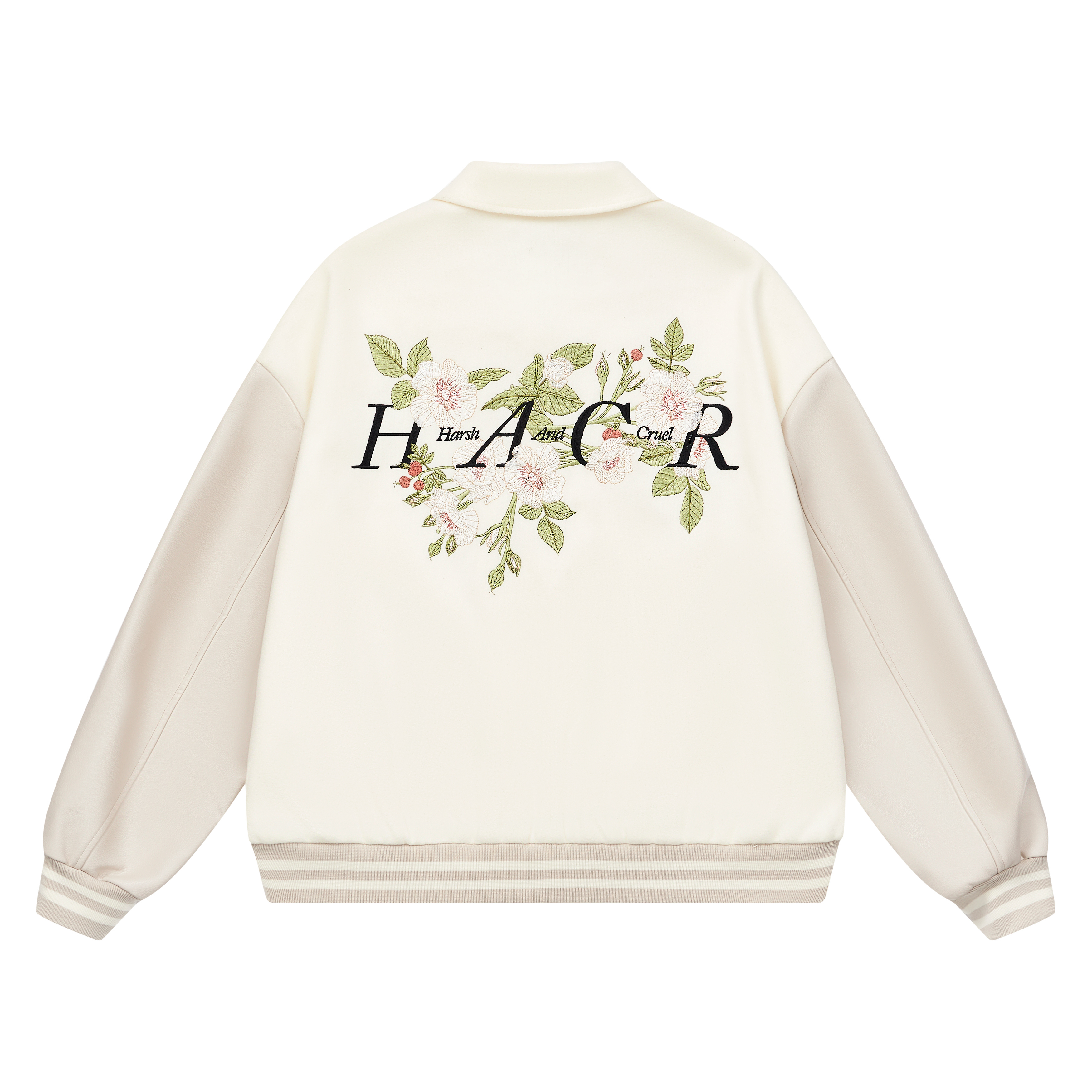 HARSH AND CRUEL Street Typography Floral Embroidered Jacket Unisex HL243090299