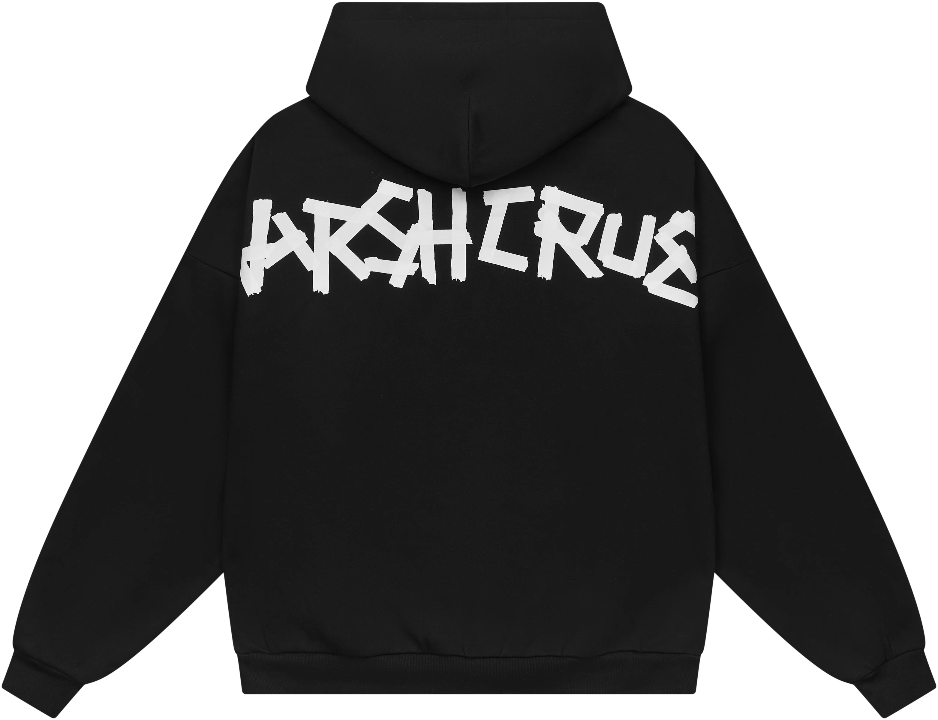 harsh-and-cruel-streetwear-tape-logo-print-oversized-hoodie-unisex-black-hn-233030454