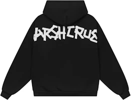 HARSH AND CRUEL Streetwear Tape Logo Print Oversized Hoodie Unisex Black HN233030454 HARSH AND CRUEL Streetwear Tape Logo Print Oversized Hoodie Unisex Black HN233030454
