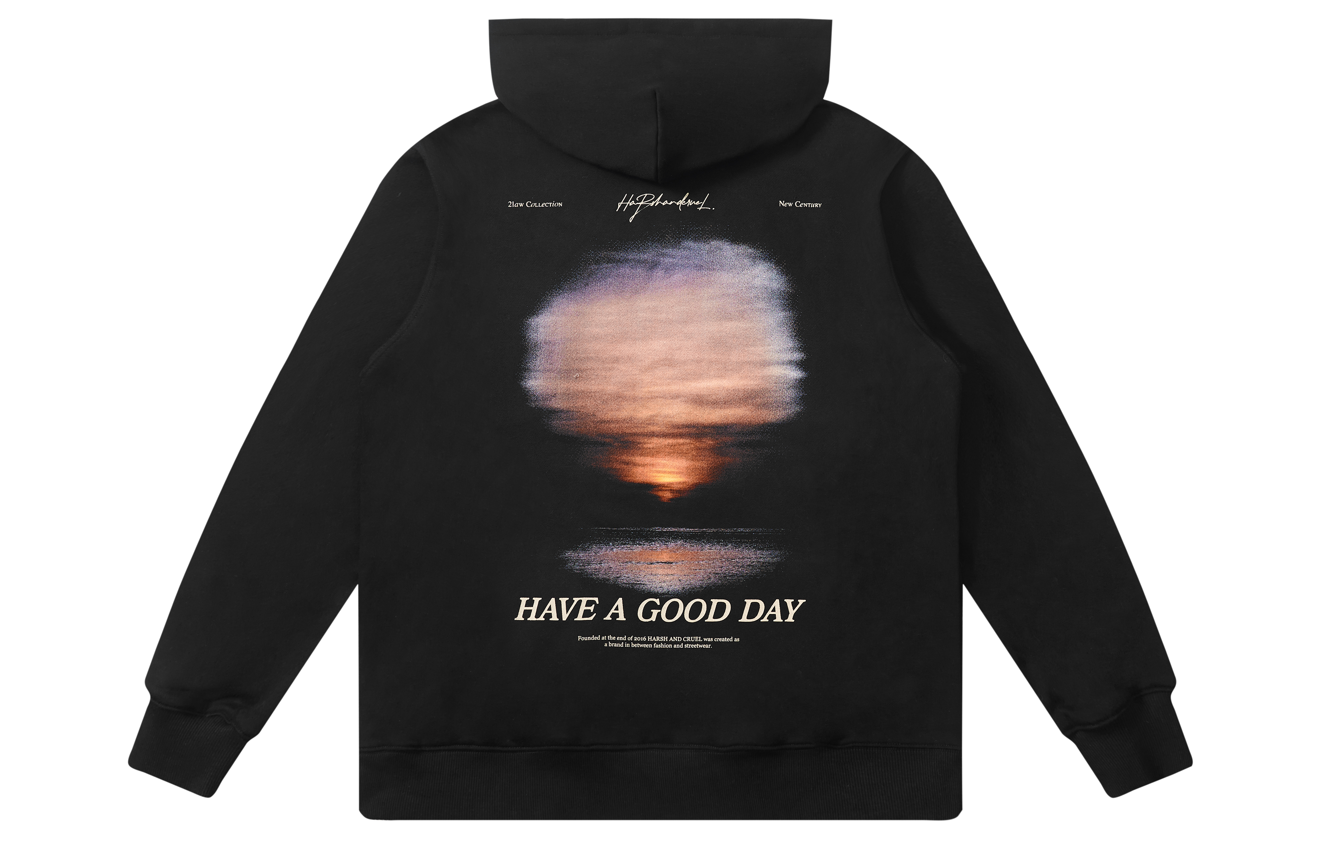 HARSH AND CRUEL Sunset Scenic Fleece Hoodie Winter Unisex Pullover. HM213020054