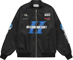 HARSH AND CRUEL Vintage Street Style Logo Print Racing Jacket Black Unisex HL233050448 HARSH AND CRUEL Vintage Street Style Logo Print Racing Jacket Black Unisex HL233050448
