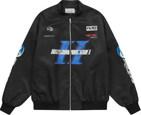 HARSH AND CRUEL 復古街頭風Logo印花黑色賽車外套 男女適用 HL233050448 Buy HARSH AND CRUEL 復古街頭風Logo印花黑色賽車外套 男女適用 HL233050448