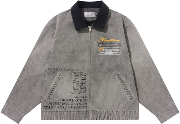 HARSH AND CRUEL Jaket Vintage Washed Black Detroit Lettering Unisex. HL241051044 Buy HARSH AND CRUEL Jaket Vintage Washed Black Detroit Lettering Unisex. HL241051044