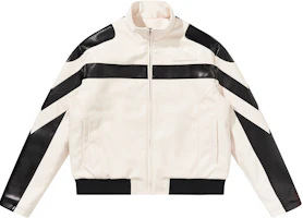 HARSH AND CRUEL White Embroidered Racing Biker Jacket Unisex HZ233050467 HARSH AND CRUEL White Embroidered Racing Biker Jacket Unisex HZ233050467