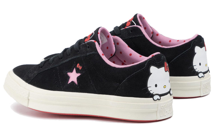 Lookbook ハローキティ×コンバース ワンスター スエード 黒 162938C