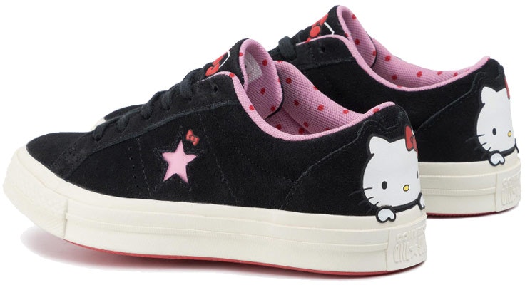 Hello Kitty x Converse One Star Suede Low 'Black' 162938C Lookbook Hello Kitty x Converse One Star Suede Low 'Black' 162938C