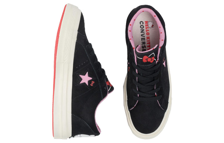 Shop ハローキティ×コンバース ワンスター スエード 黒 162938C