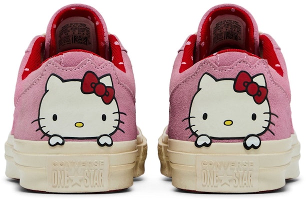 Hello Kitty x Converse One Star Suede Low Top 'Prism Pink' wanita 162939C Details for Hello Kitty x Converse One Star Suede Low Top 'Prism Pink' wanita 162939C
