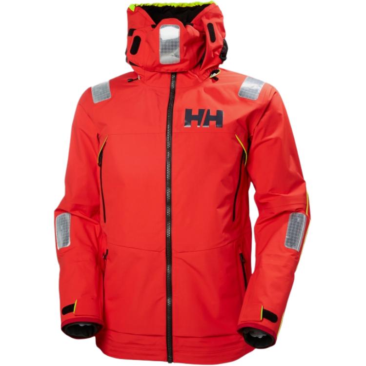 Helly Hansen Aegir Offshore Waterproof Windproof Hooded Jacket Red HN1AGJK12M