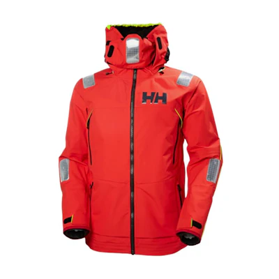 Helly Hansen Aegir Offshore Waterproof Windproof Hooded Jacket Red HN1AGJK12M