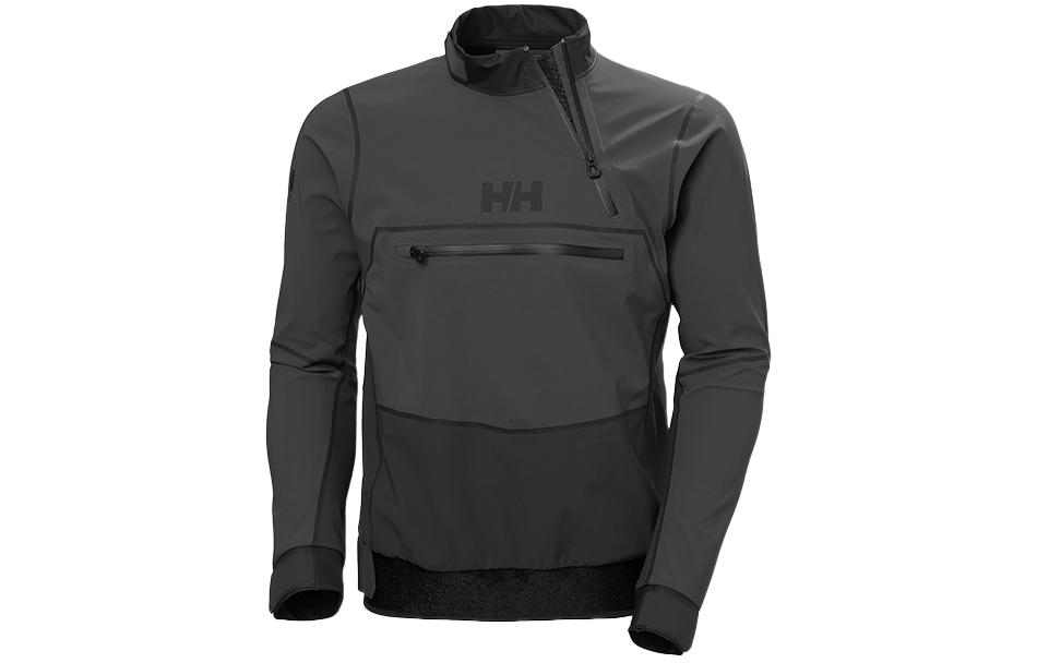 Helly Hansen Black Logo Print Waterproof Jacket with High Collar HN2SGSM12M
