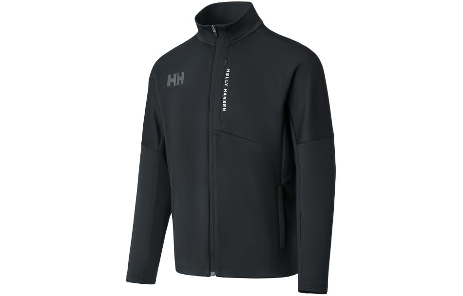 Helly Hansen Black Outdoor Logo Stand Collar Long-Sleeve Jacket HC4SAKT32M