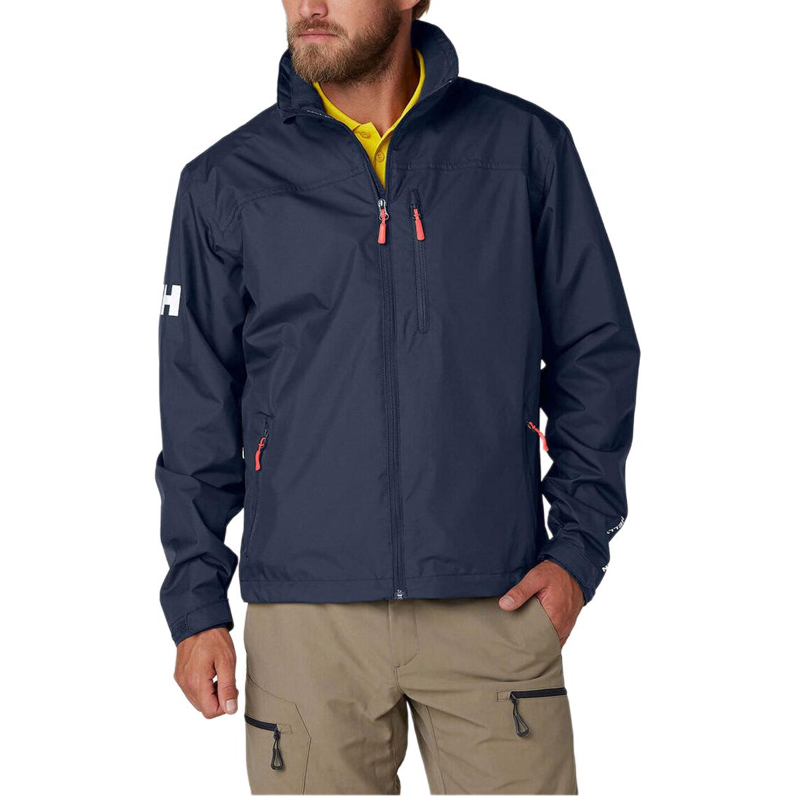 Shop HELLY HANSEN 男款海軍藍防水全拉鍊外套。 30263-597