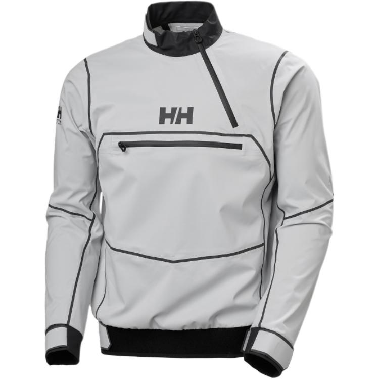 HELLY HANSEN HPFOIL Logo Print Windproof Waterproof Pullover Gray Sweatshirt HN1AGSM14M