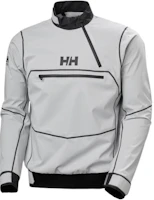 HELLY HANSEN HPFOIL Logo Print Windproof Waterproof Pullover Gray Sweatshirt HN1AGSM14M HELLY HANSEN HPFOIL Logo Print Windproof Waterproof Pullover Gray Sweatshirt HN1AGSM14M