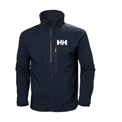 Helly Hansen Letter Print Navy Zip-Up Jacket Unisex Casual Long Sleeve 64040