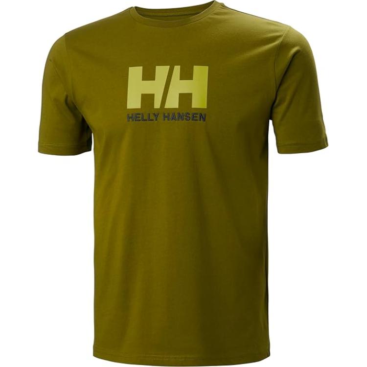 Helly Hansen Olive Green Logo Print Crewneck Short Sleeve T-Shirt 33979-461