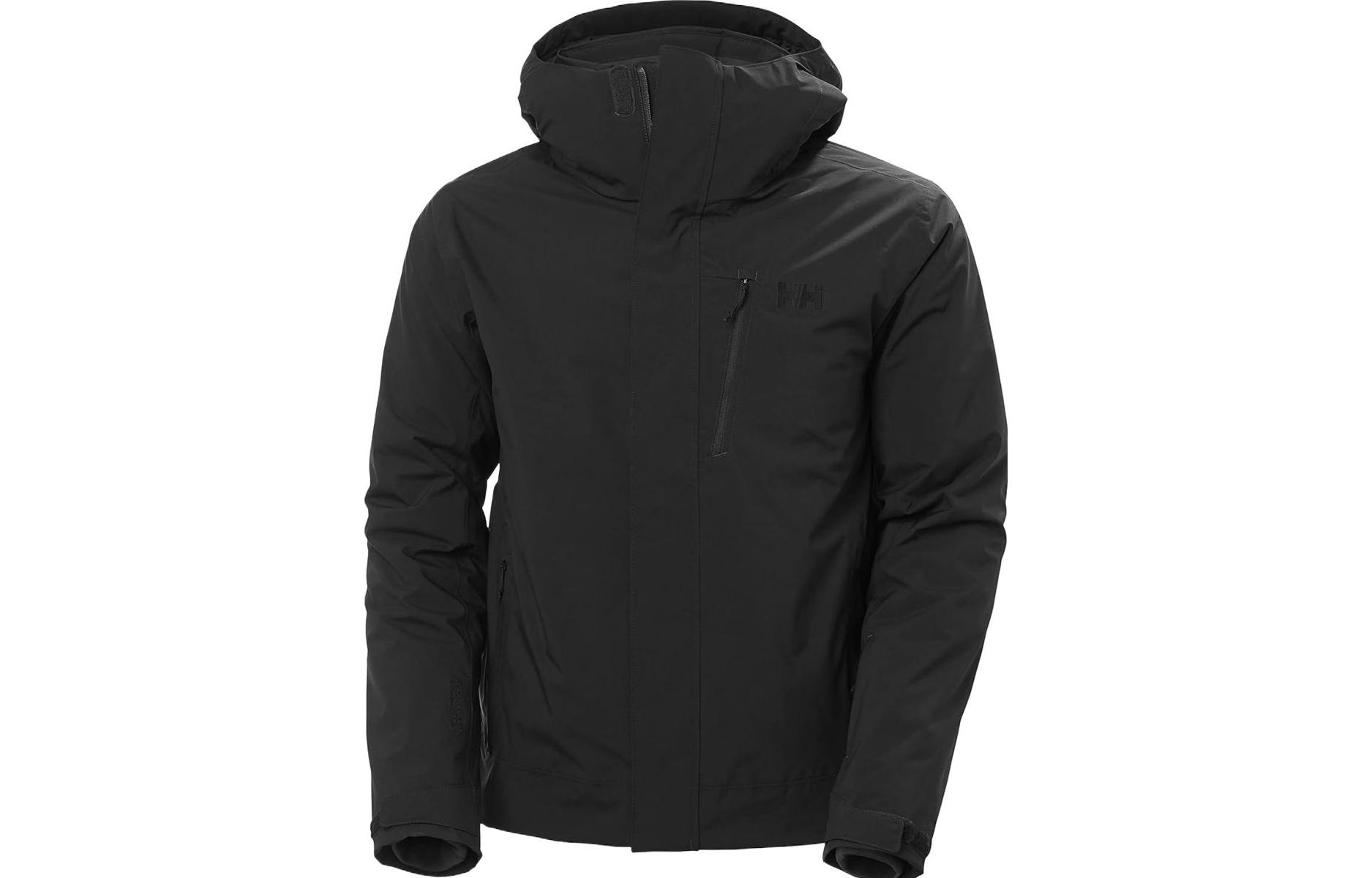 HELLY HANSEN Solid Windbreaker Hooded Zip Jacket Black 65782