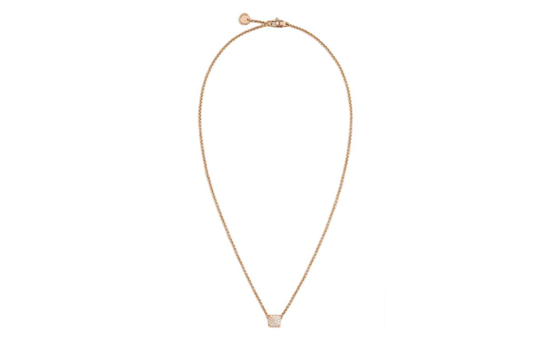 Lookbook HERMES 18K玫瑰金鑽石項鍊 情侶款 男女皆宜 金色設計 H223205B 0038